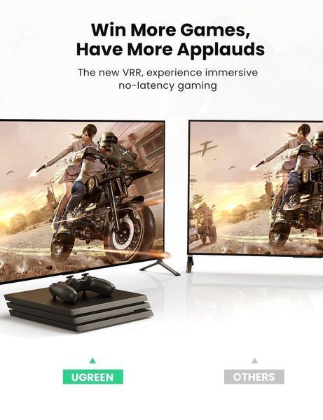 Кабель 8K HDMI 2.1 UGREEN HD140 Ultra HD, HDR, eARC, VRR 2.0m Black (80403) 80403 (2m) фото