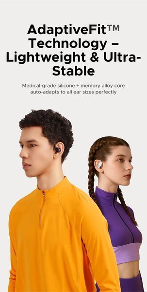Бездротові навушники UGREEN WS213 FitBuds Open-Ear просторове звучання відтворення 30 годин Bluetooth 6.0 Black (65655) 65655 фото