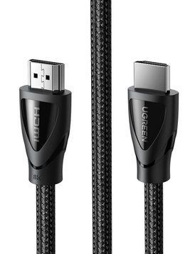 Кабель 8K HDMI 2.1 UGREEN HD140 Ultra HD, HDR, eARC, VRR 1.0m Black (80401) 80401 (1m) фото