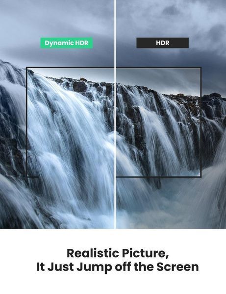 Кабель 8K HDMI 2.1 UGREEN HD140 Ultra HD, HDR, eARC, VRR 1.0m Black (80401) 80401 (1m) фото