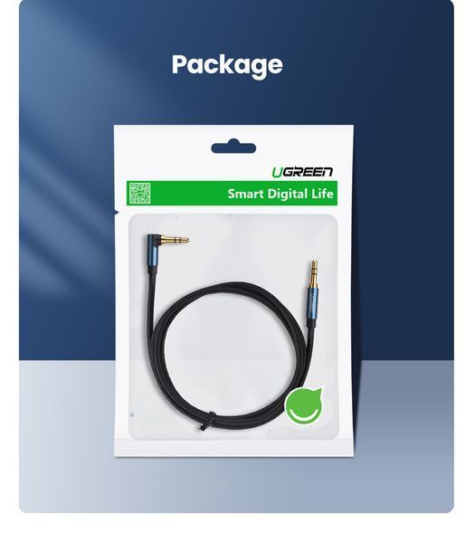 Аудіо кабель AUX 3.5 mm mini jack Ugreen AV112 (60180), 1.5 m 60180 фото