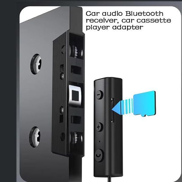 Автомобільний аудіоприймач Bluetooth 5.1 Zeesean c003 касетний адаптер, що підтримує TF-карту Black c003 фото