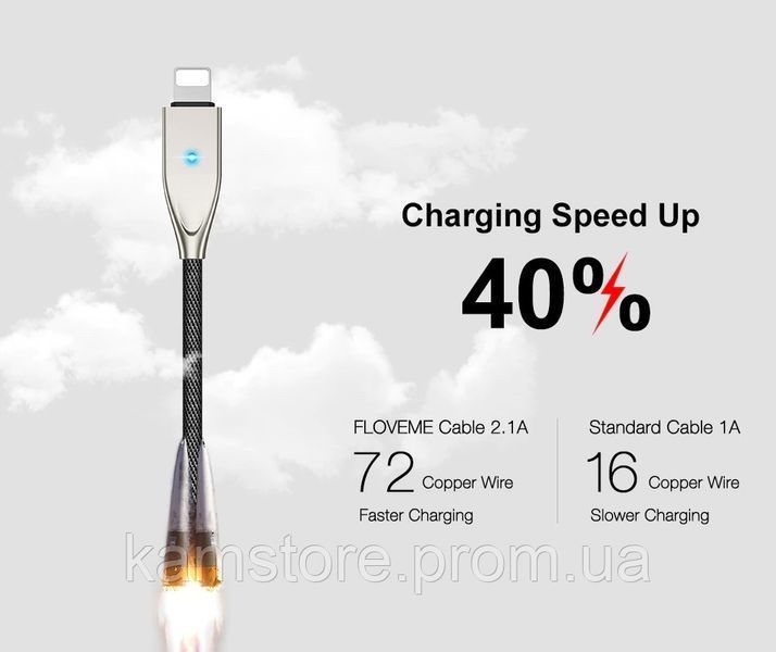 Кабель Lightning Floveme Zinc Alloy для iPhone, 1.2 m 1282172933 фото