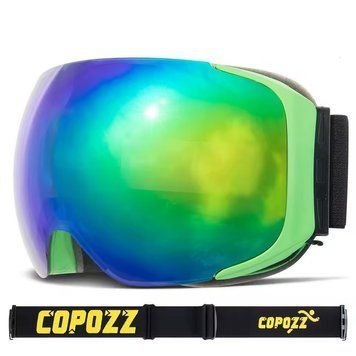 Гірськолижна маска Copozz GOG-2181 магнітна, окуляри для активного відпочинку, Anti-Fog Ski, Unisex Green GOG-2181-G фото
