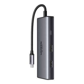 Концентратор USB-C UGREEN CM498 Адаптер для Macbook Air Pro iPad Pro M2 M1 Type-C 6 in 1 HDMI 8K Gray (15852) 15852 фото