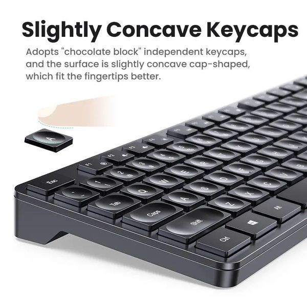 Беспроводная клавиатура UGREEN KU004 Wireless Keyboard 2.4G цифровой блок, 104 кнопки, для ПК, ноутбука (15219 15219 фото