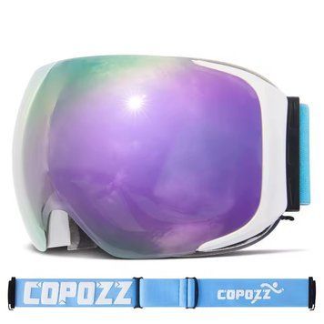 Гірськолижна маска Copozz GOG-2181 магнітна, окуляри для активного відпочинку, Anti-Fog Ski, Unisex Purple GOG-2181-P фото