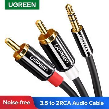 Аудіо кабель UGREEN AV116 AUX 3.5 mm to 2RCA PVC 5.0m (10591) 10591 (5m) фото