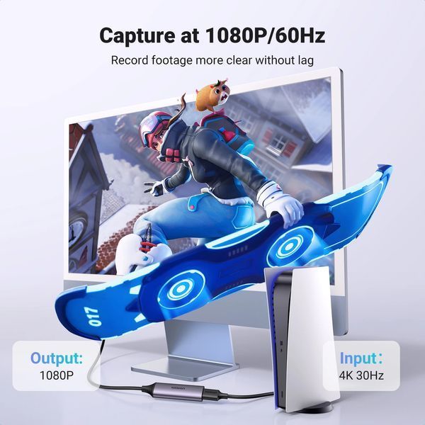 Картка відеозахоплення UGREEN CM716 4K HDMI to USB (USB-C) HD USB Video Capture Card для ПК, камери, потоковий (25854) 25854 фото