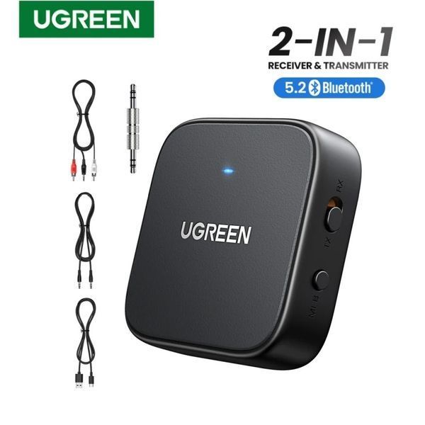 Адаптер Bluetooth 5.2 UGREEN CM667 аудіоприймач, передавач 2-in-1 для Home Stereo, TV, PC, Car stereo (35223) 35223 фото
