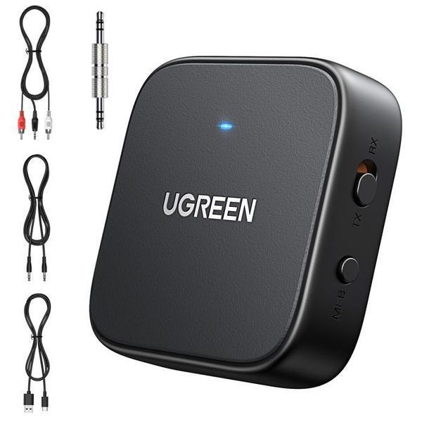 Адаптер Bluetooth 5.2 UGREEN CM667 аудіоприймач, передавач 2-in-1 для Home Stereo, TV, PC, Car stereo (35223) 35223 фото