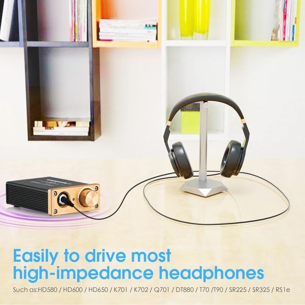 Миниатюрный усилитель для наушников Douk Audio U3 класса А, HiFi настольный стереоусилитель для HD650/K701/DT880/T70/RS1e Black U3 фото