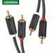 Аудіо кабель UGREEN AV104 2RCA to 2RCA Black 0.5m (50285) 50285 (0.5m) фото 1