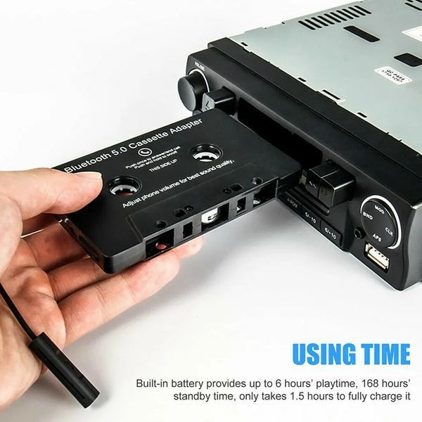 Адаптер Bluetooth кассета со стерео головкой, модулятор для автомагнитол Multifunctional MP3, WAV Black 2244954082 фото