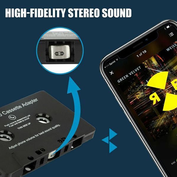 Адаптер Bluetooth кассета со стерео головкой, модулятор для автомагнитол Multifunctional MP3, WAV Black 2244954082 фото