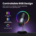 Микрофон конденсаторный UGREEN CM769 USB потоковый с шумоподавлением и RGB подставкой 24-bit 96kHz Black 35629 35629 фото