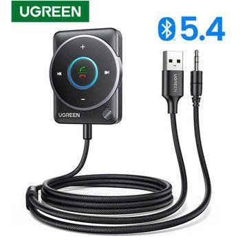 Адаптер Bluetooth 5.4 автомобільний UGREEN CM723 AUX ресивер (приймач) з мікрофоном Black (35002) 35002 фото