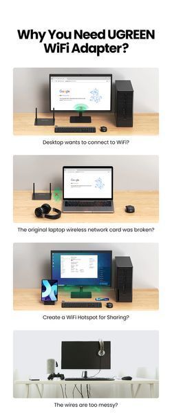 Ethernet USB WiFi adapter 2.4G & 5G 650Mbps Ugreen 20204 (CM448) 20204 фото