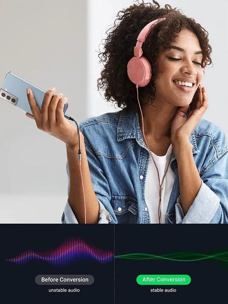 Перехідник кабель Ugreen AV16 USB Type-C to 3.5 mm DAC chip аудіоадаптер для навушників Space Grey NEW (80154) 80154 фото