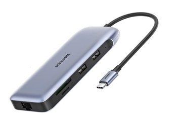 Концентратор 9 in 1 UGREEN CM274 2 х USB 3.0, HDMI, VGA, DP, RJ45, SD/TF, PD Grey (70301) 70301 фото