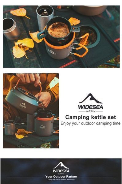 Чашка туристична Widesea WSCC-102-1 кухоль алюмінієва з фільтром для приготування кави 480 мл Grey WSCC-102-1 фото
