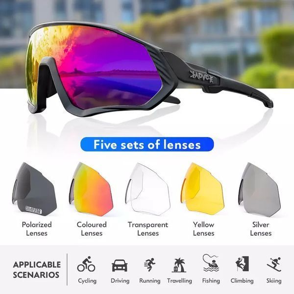 Сонцезахисні окуляри KapVoe KE9408 для велоспорту Polarized UV400 (5 лінз) KE9408 фото