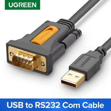 Кабель Ugreen CR104 USB to DB9 RS-232 с чипсетом PL2303 1m Black (20210) 20210 фото