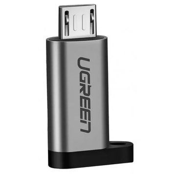Адаптер OTG UGREEN US282 USB Type-C to Micro USB шнурок 480Mbps Grey (50590) 50590 фото