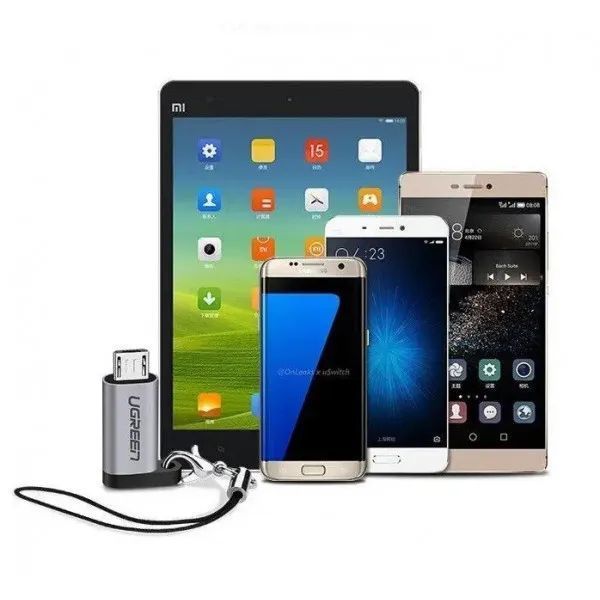 Адаптер OTG UGREEN US282 USB Type-C to Micro USB шнурок 480Mbps Grey (50590) 50590 фото