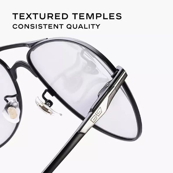 Очки Авиатор CAPONI фотохромная линза Polarized UV400 с черной оправой и серебристыми элементами (BS8722) BS8722 фото