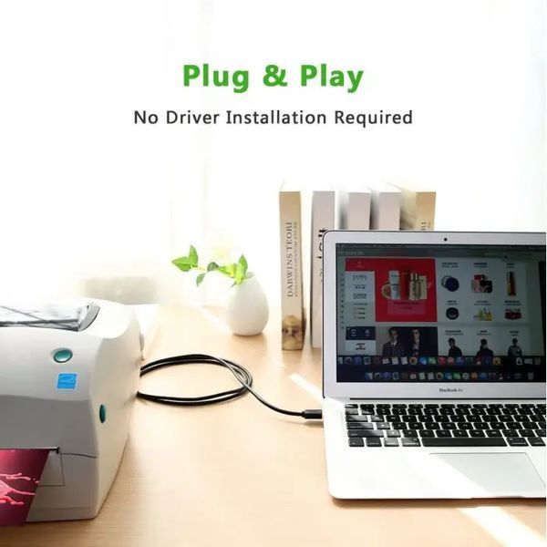 Кабель UGREEN US135 USB для USB Type B для принтера, сканера, МФУ (1-2m) 10350 (1.5m) фото