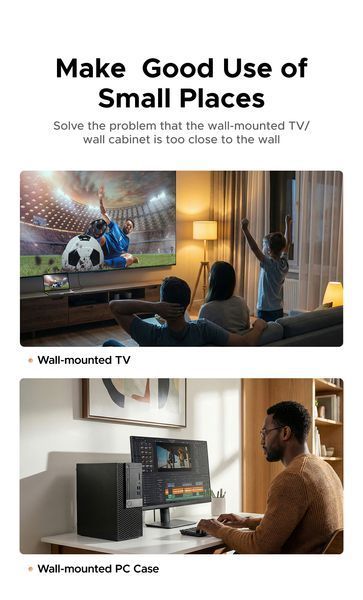 Адаптер 8K 60 Гц UGREEN HD189 HDMI to HDMI "тато" &mdash; "мама" з вигином на 90 градусів, розширювальний HDMI-роз'єм для ноутбука Grey (85632) 85632 фото