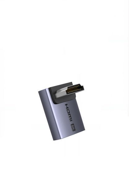 Адаптер 8K 60 Гц UGREEN HD189 HDMI to HDMI "тато" &mdash; "мама" з вигином на 90 градусів, розширювальний HDMI-роз'єм для ноутбука Grey (85632) 85632 фото