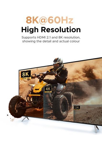 Адаптер 8K 60 Гц UGREEN HD189 HDMI to HDMI "тато" &mdash; "мама" з вигином на 90 градусів, розширювальний HDMI-роз'єм для ноутбука Grey (85632) 85632 фото