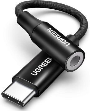 Перехідник DAC chip кабель USB Type-C to 3.5 mm Ugreen AV161 аудіоадаптер для навушників Black (50631) 50631 фото