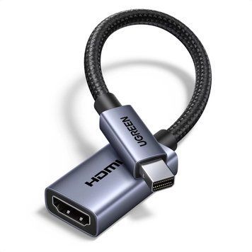 Кабель UGREEN DP140 Mini DisplayPort to HDMI Адаптер 4K однонаправленный конвертер Переходник Mini DP Thunderbolt to HDMI Black (95475) 95475 фото