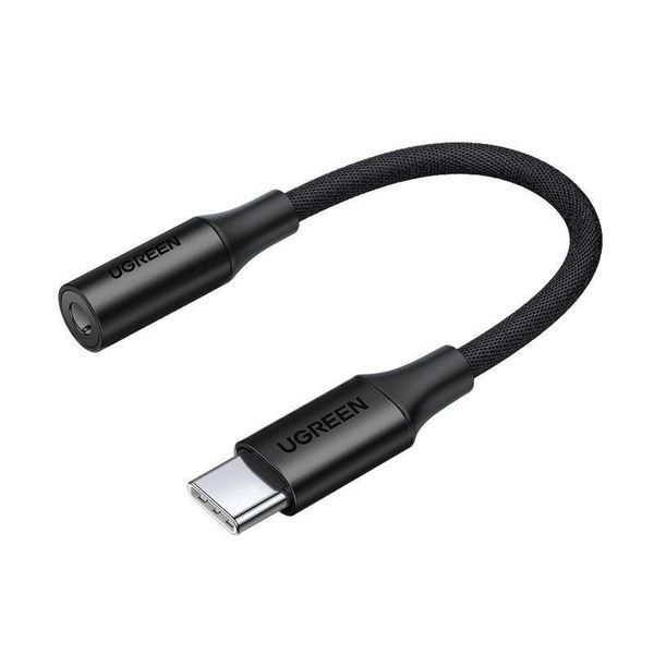 Перехідник DAC chip кабель USB Type-C to 3.5 mm Ugreen AV161 аудіоадаптер для навушників Black (50631) 50631 фото