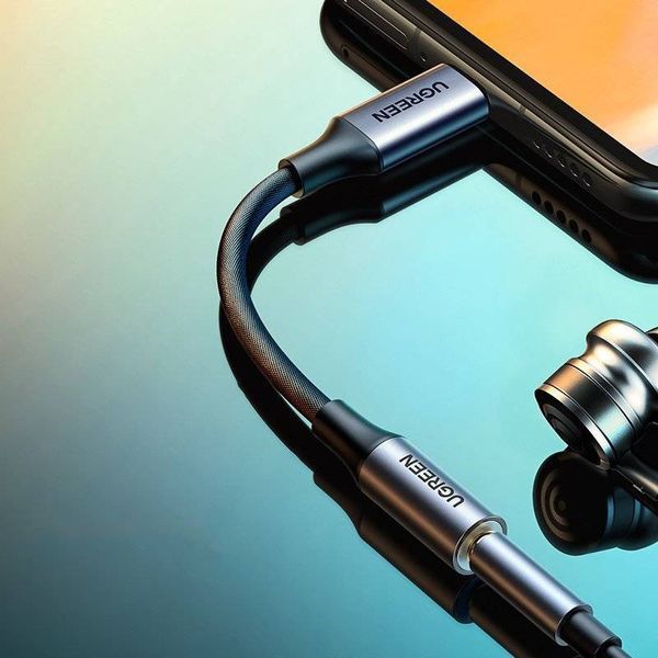 Перехідник DAC chip кабель USB Type-C to 3.5 mm Ugreen AV161 аудіоадаптер для навушників Black (50631) 50631 фото