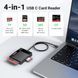 Кард-рідер 4 in 1 UGREEN CR125 SD/MicroSD/TF/CF/MS Compact Flash Type-C 0.5m Black (15306) 15306 фото 3
