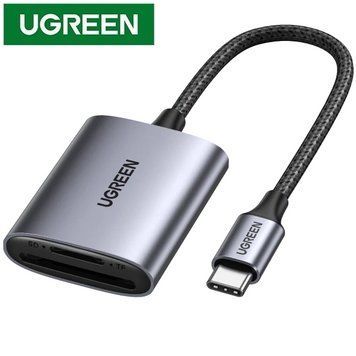 Card Reader USB-C to SD/TF 2-in-1 Ugreen 80888 (CM401) Aluminium Case NEW 80888 фото