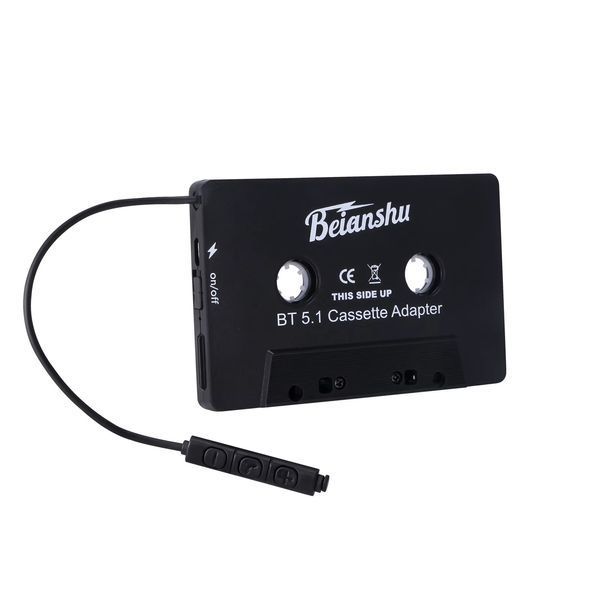 Автомобільний аудіоадаптер Beianshu ZHX-008 AUX касета з Bluetooth 5.1, MP3 плеєр для iPhone Samsung, Xiaomi Black ZHX-008 фото