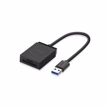 Card Reader 2in1 UGREEN CR127 USB 3.0 Одночасна робота карт пам'яті TF/SD Black (20250) 20250 фото