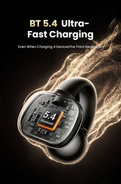 Бездротові навушники TWS UGREEN WS209 HiTune S3 Bluetooth 5.4 Open Ear Clip Sports для iPhone/Android Black (45785) 45785 фото