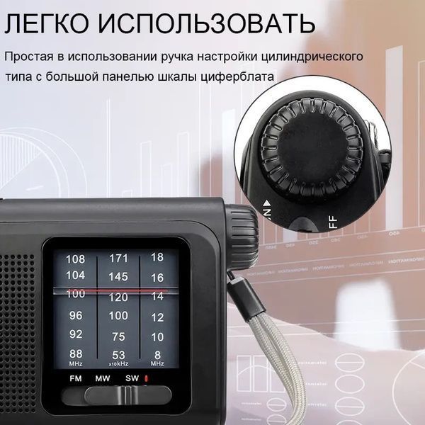 Радиоприемник Retekess TR605 FM/MW/SW, аварийный яркий фонарик 400lm, аккумулятор 18650 TR605 фото