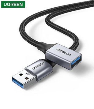 Кабель UGREEN US115 подовжувач USB 3.0 з нейлоновим обплетенням 5Gbs Aluminium Case 1m (10495) 10495 (1m) фото