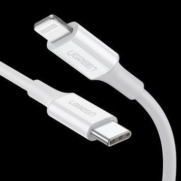 Зарядний кабель MFi Lightning to USB-C сертифікований Ugreen 10493 (60749) White 60749 фото