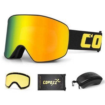 Горнолыжная маска Copozz GOG-2919 магнитная, 100% защита от ультрафиолета, Anti-Fog Ski, Unisex,комплект Gold 2497878294 фото