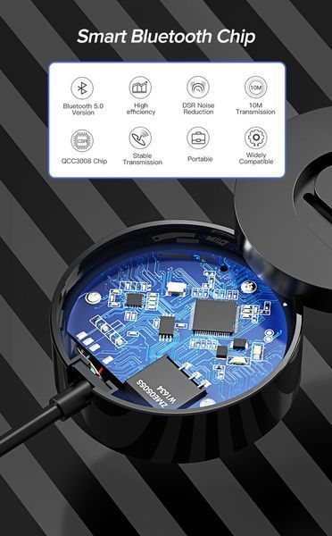 Аудио приемник Bluetooth 5.0 AptX LL UGREEN CM125 адаптер громкой связи (40760) 40760 фото