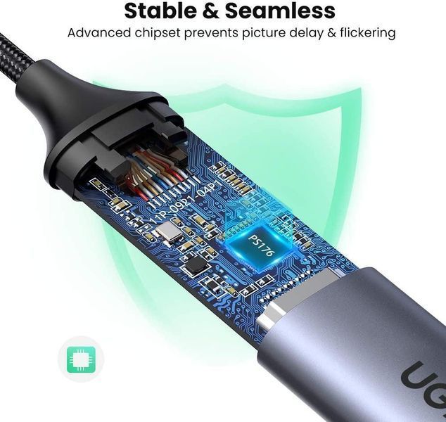Перехідник USB-C to HDMI UGREEN CM297 адаптер 4K 60Hz Thunderbolt 3 Grey (70444) 70444 фото