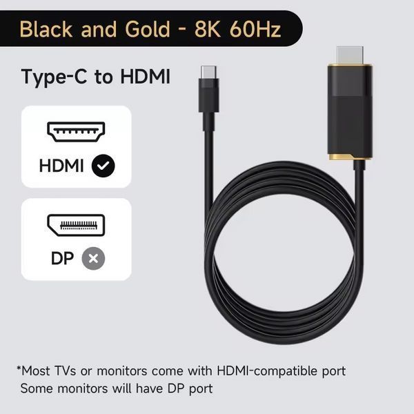 Кабель USB-C to HDMI Hagibis SWC10 для Nintendo Switch и OLED 8K@60Гц с дополнительным питанием PD100W Black SWC10 фото